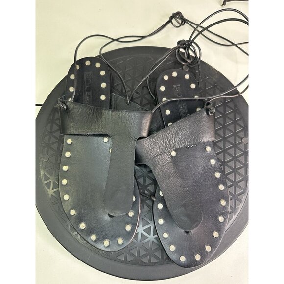 Sol Sana Sandals Womens Size US 6 /  36 Black Leather Strappy Gladiator Shoes - Picture 1 of 5